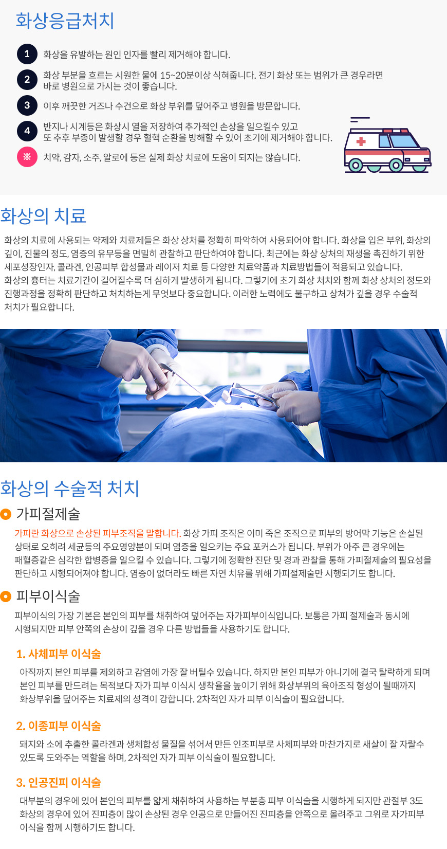 화상의 치료